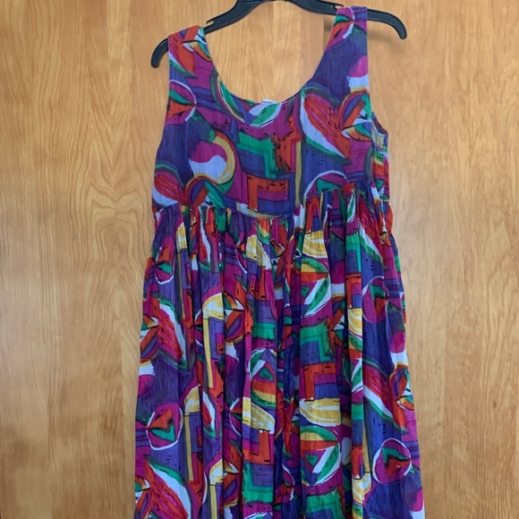 Sita 100% Cotton Bohemian Festival Babydoll Colorful hippie Dress made in Nepal - Picture 6 of 6